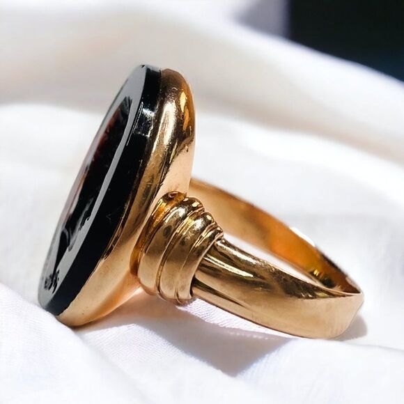 ANTIQUE-Georgian Gold Intaglio Ring-Hercules Carnelian Ring-size 6.5 Late 1700's - Picture 13 of 14